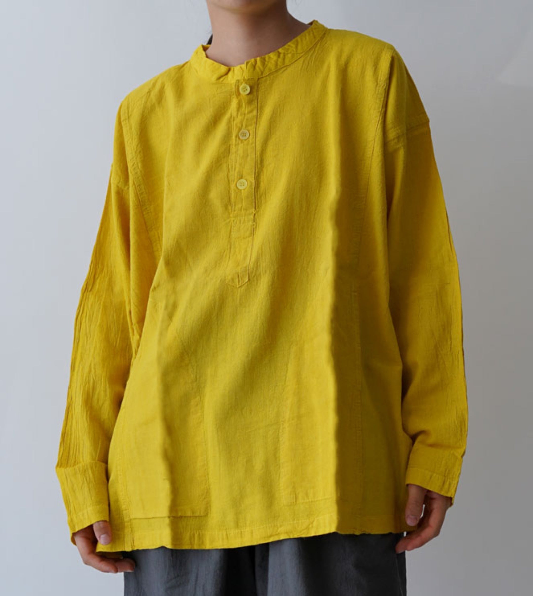 ヘンリーシャツ長袖薄地S