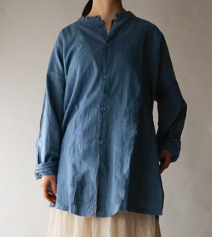 開襟シャツ長袖薄地M