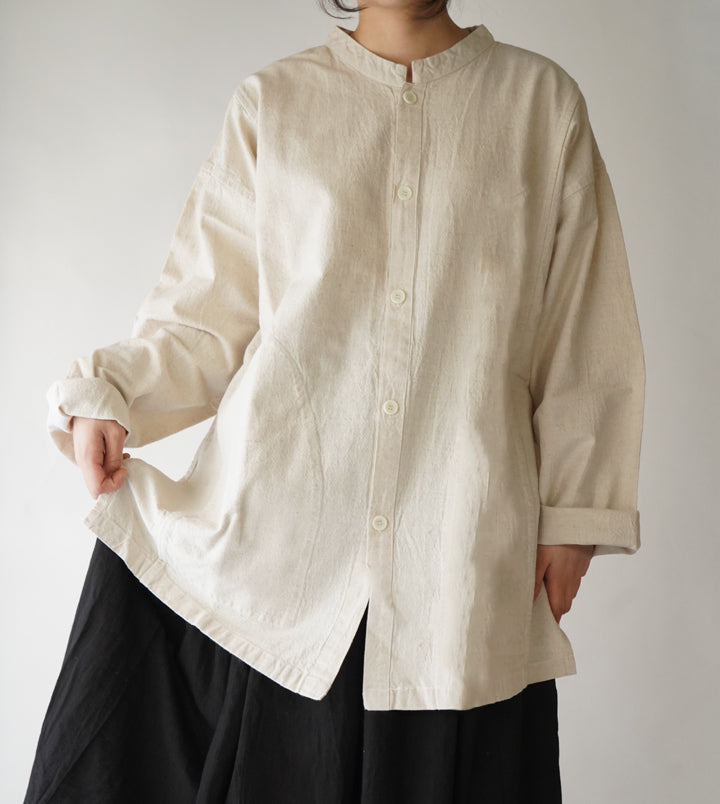 開襟シャツ長袖厚地M