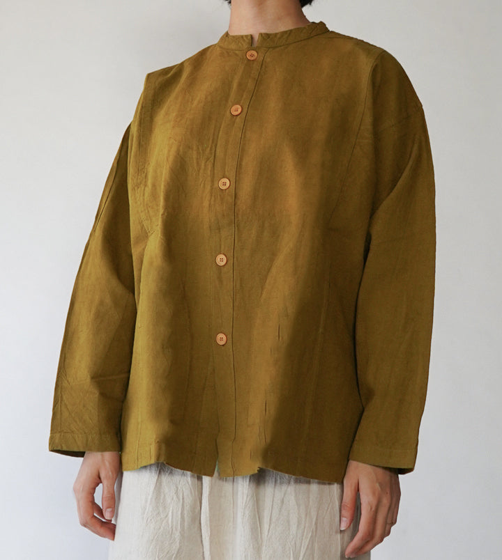 開襟シャツ長袖厚地S