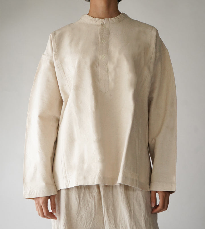 ヘンリーシャツ長袖厚地S