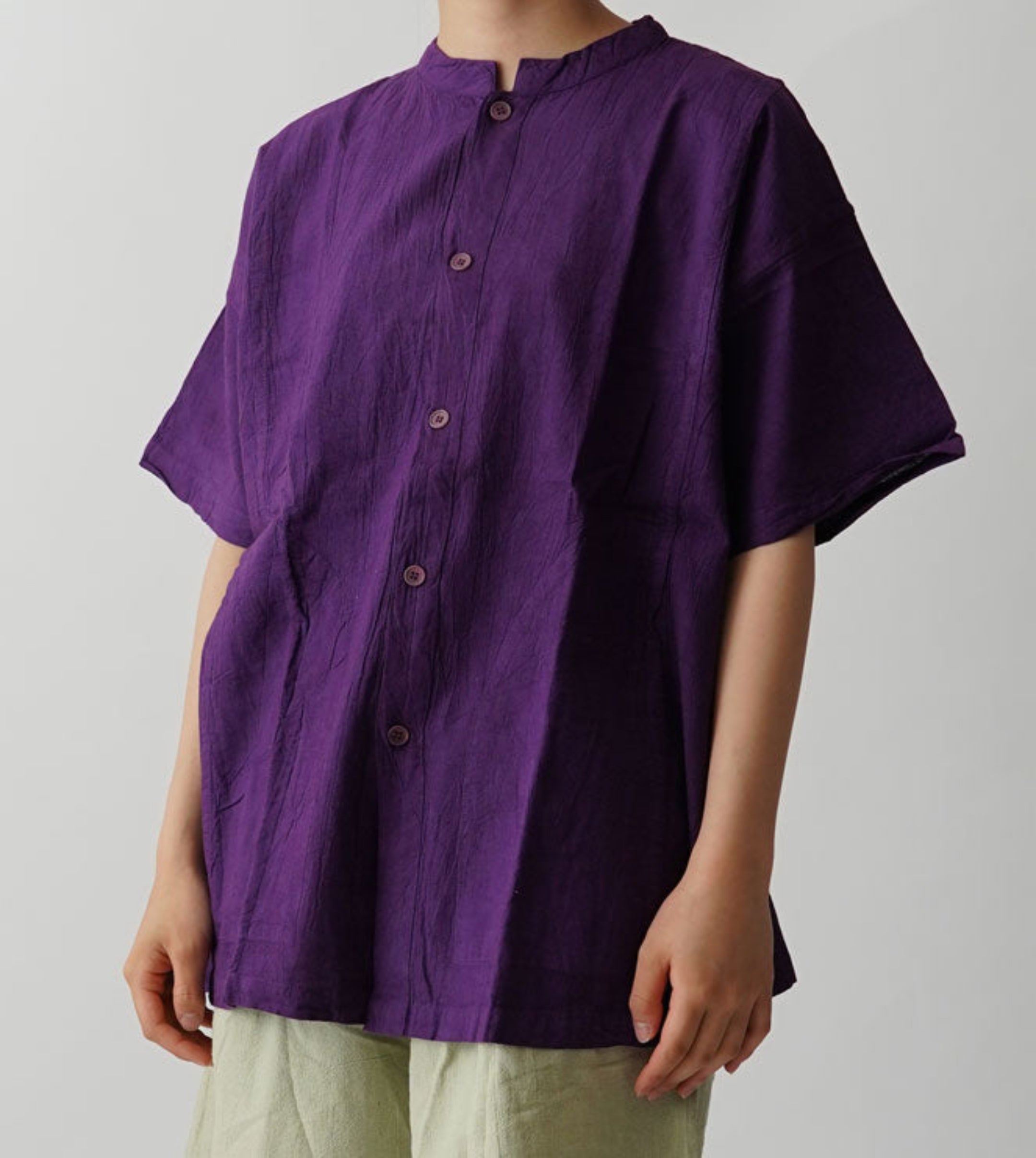 開襟シャツ半袖S