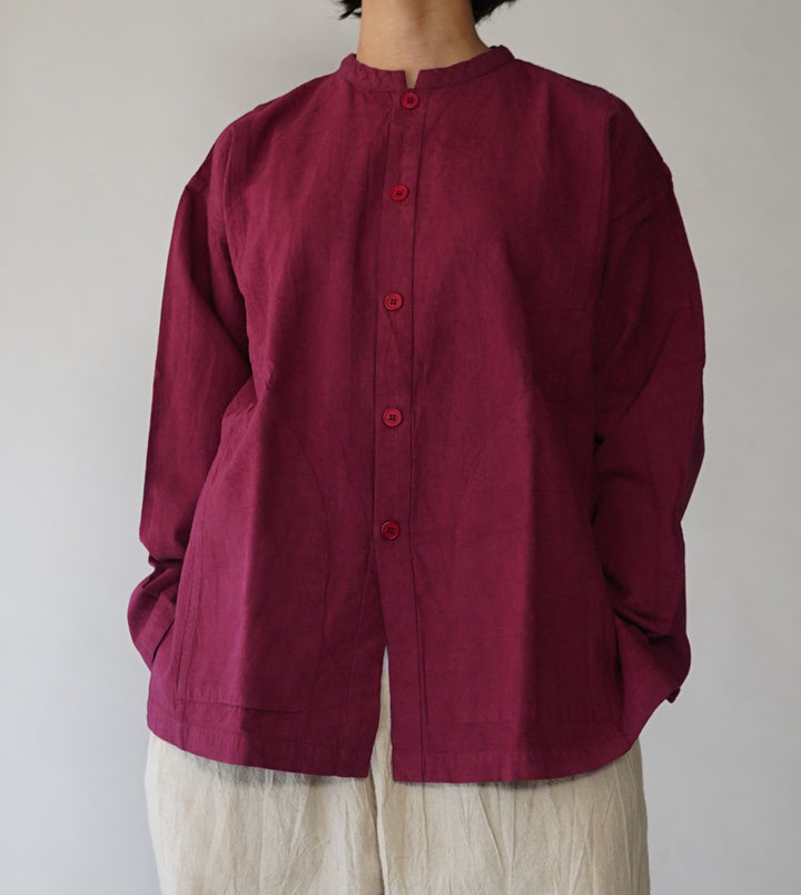 開襟シャツ長袖厚地S