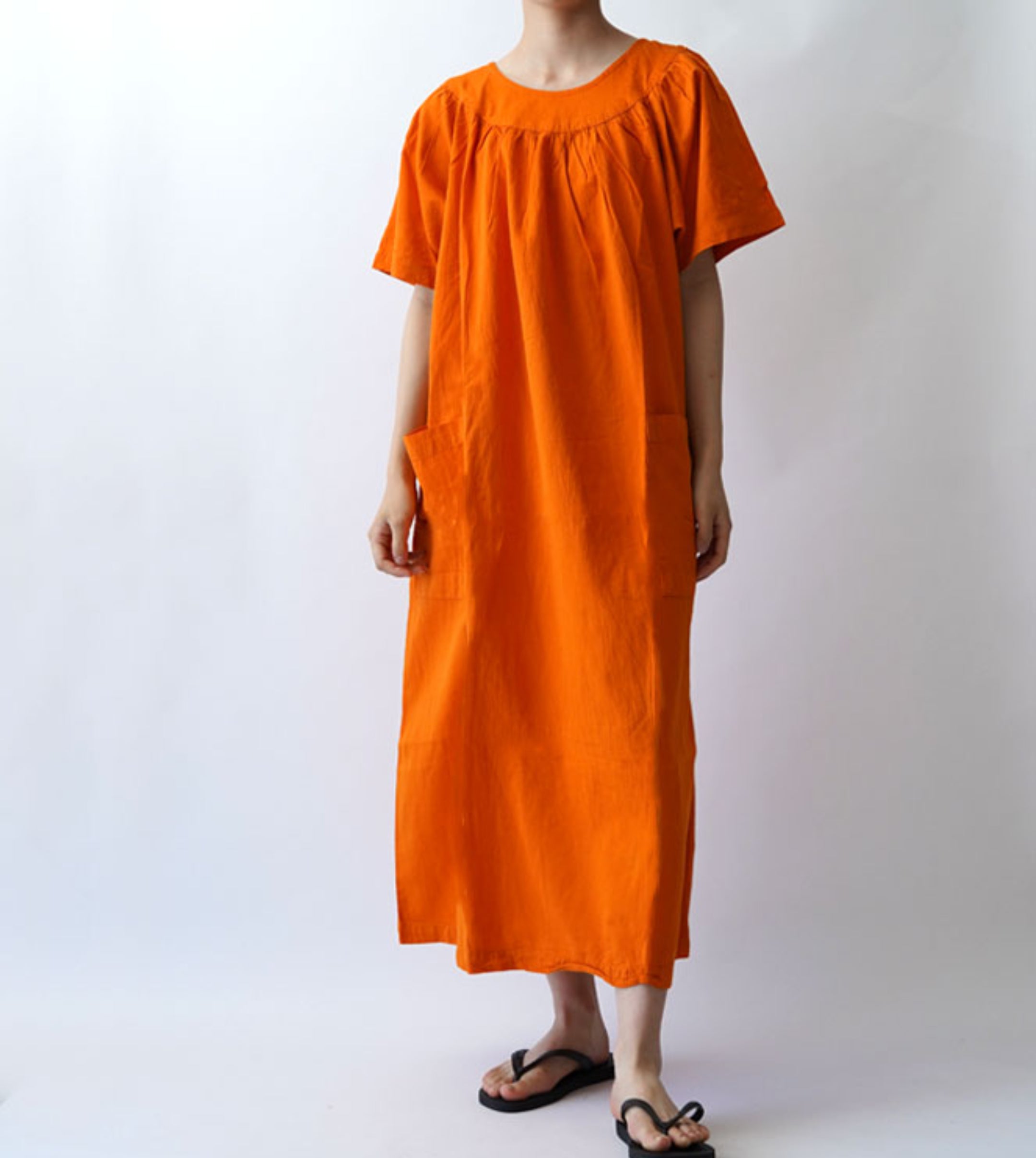 スモックワンピース橙
