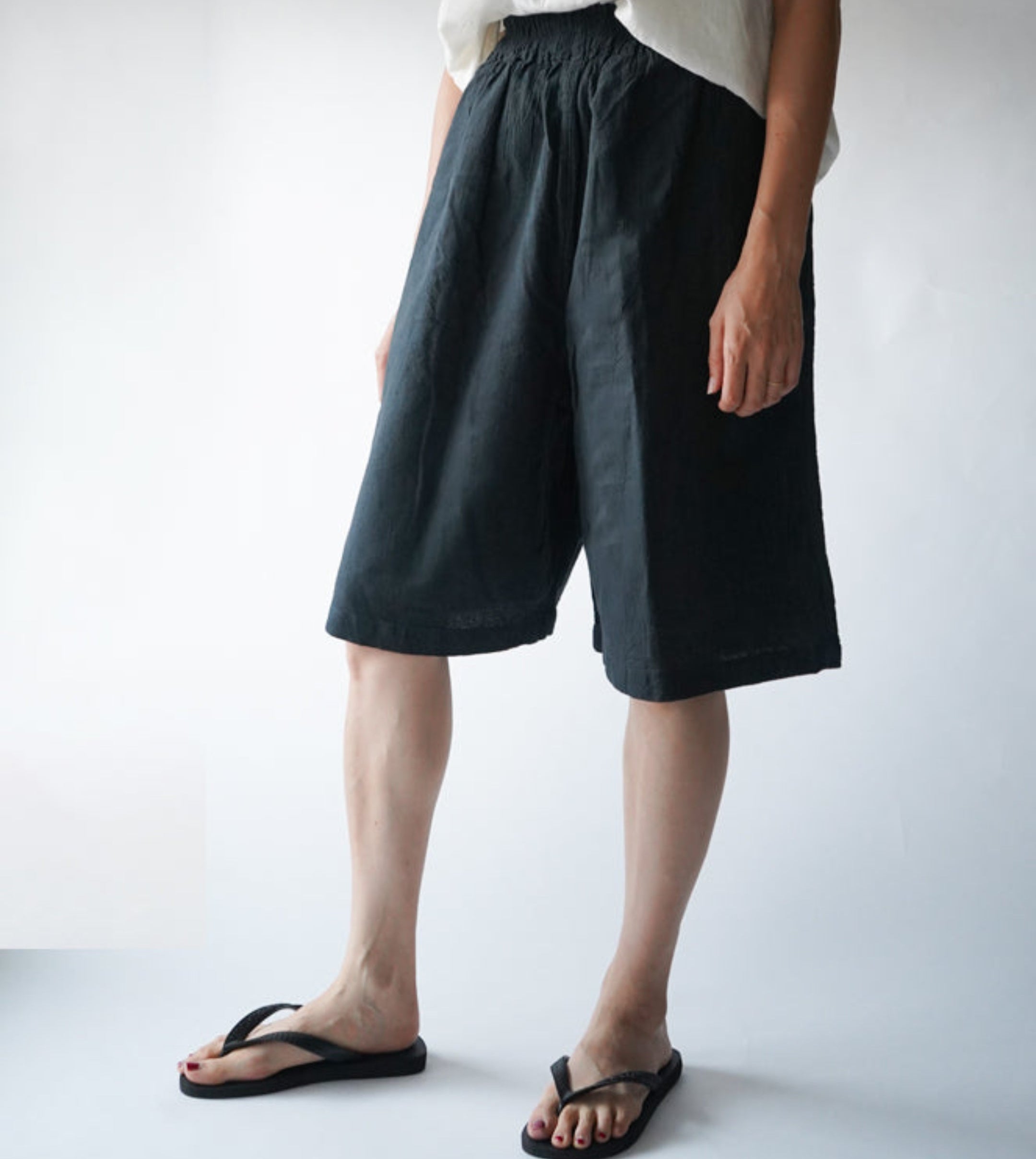 ショートパンツ薄地L黒