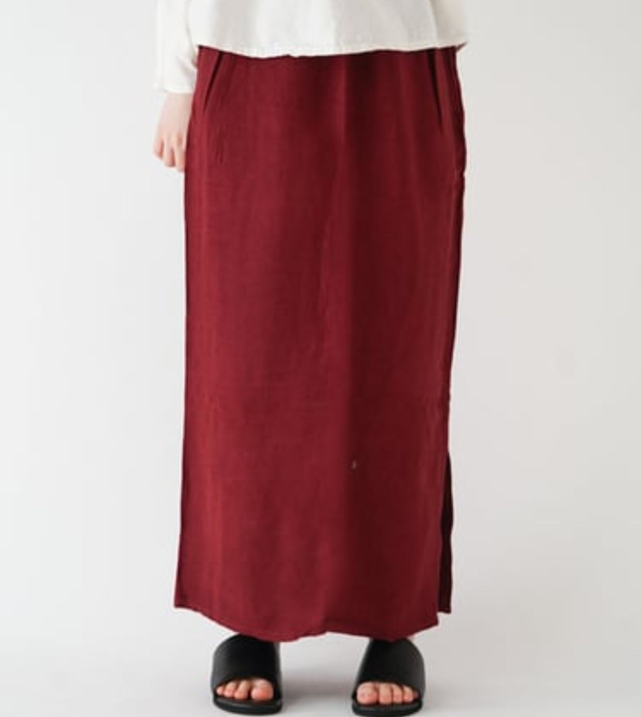 シンプルスカート厚地えんじ