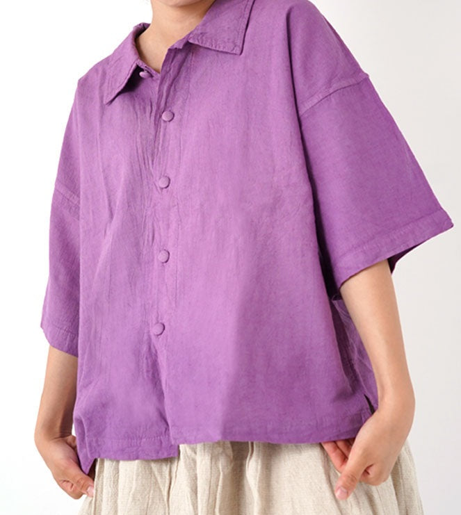 くるみボタン半袖