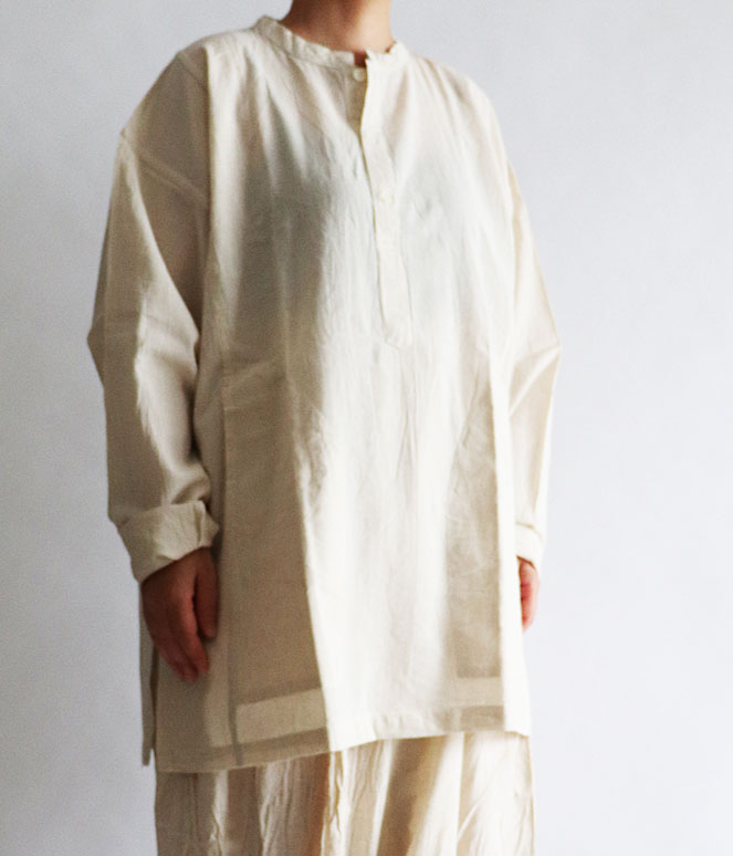 ヘンリーシャツ長袖薄地M