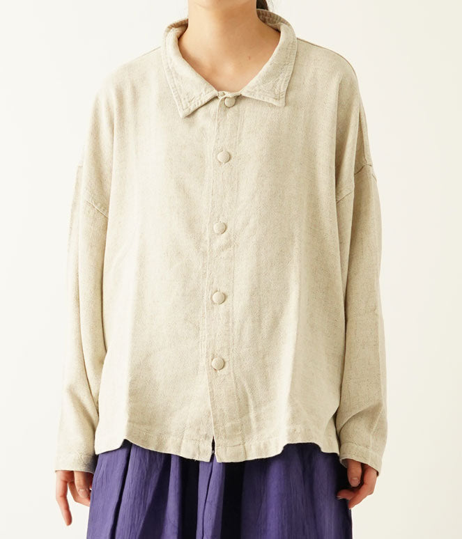 くるみボタン長袖