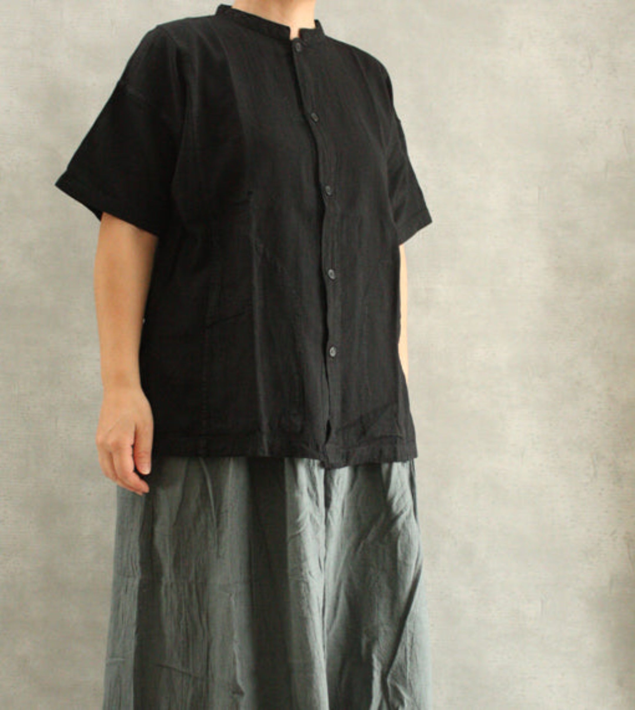 開襟シャツ半袖S