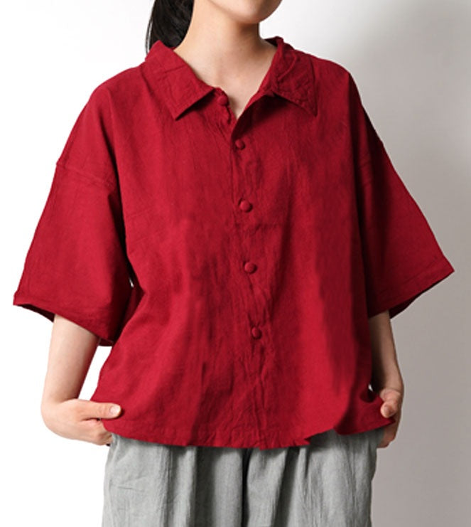 くるみボタン半袖