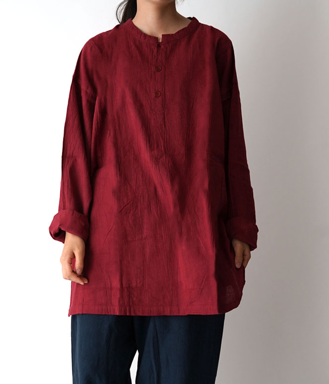 ヘンリーシャツ長袖薄地M