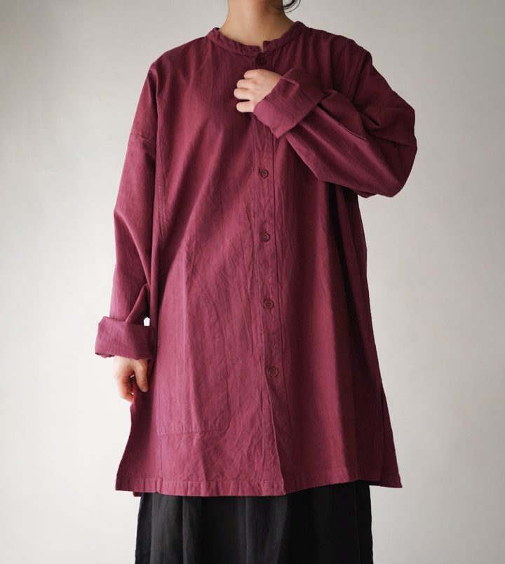 開襟シャツ長袖厚地L