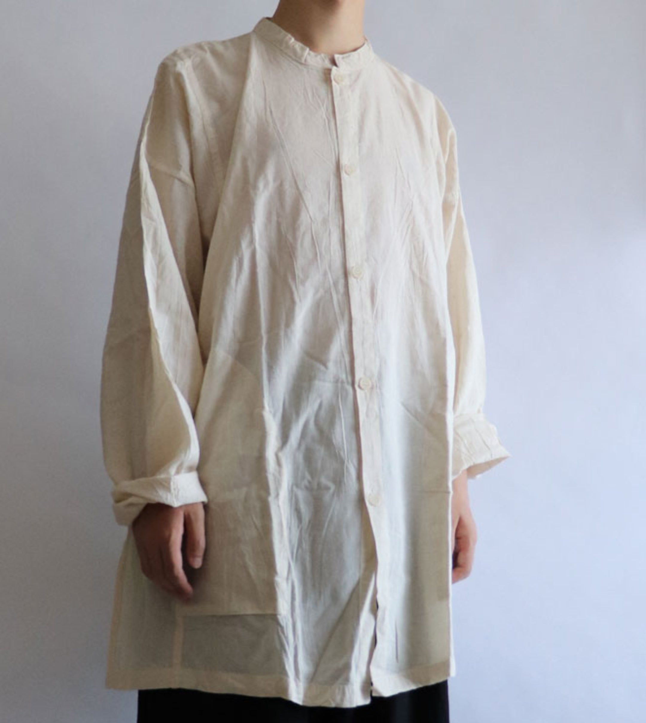 開襟シャツ長袖薄地L