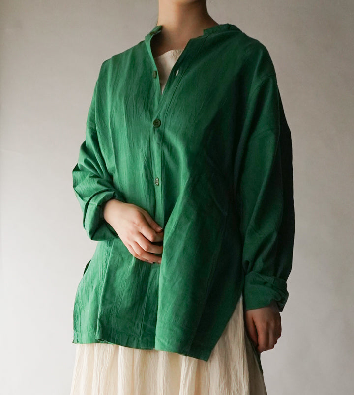 開襟シャツ長袖薄地M