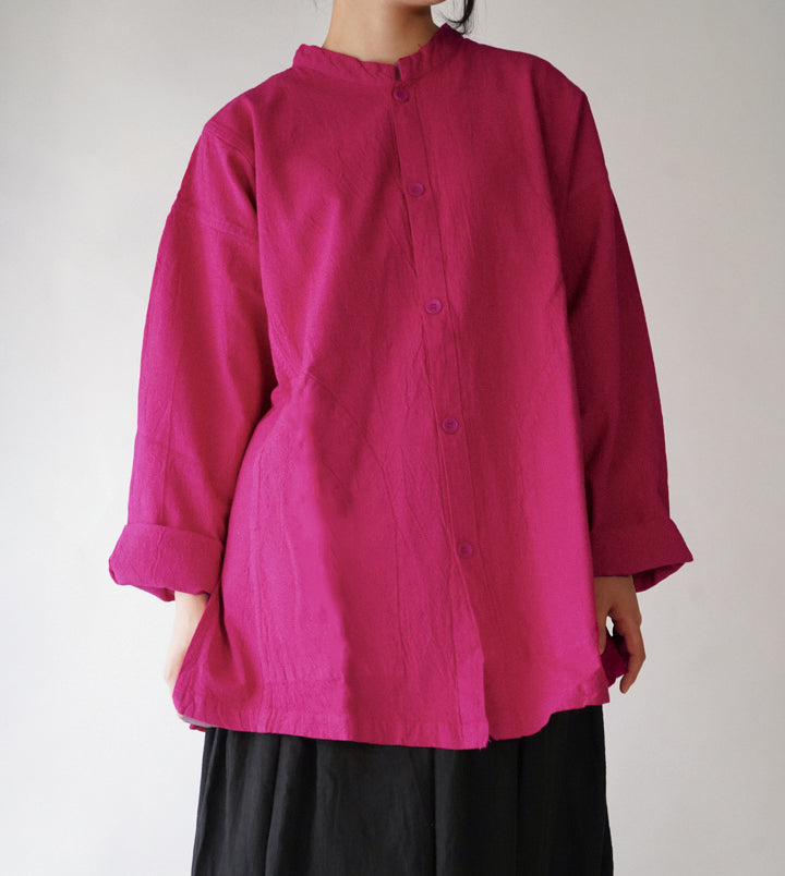 開襟シャツ長袖厚地M