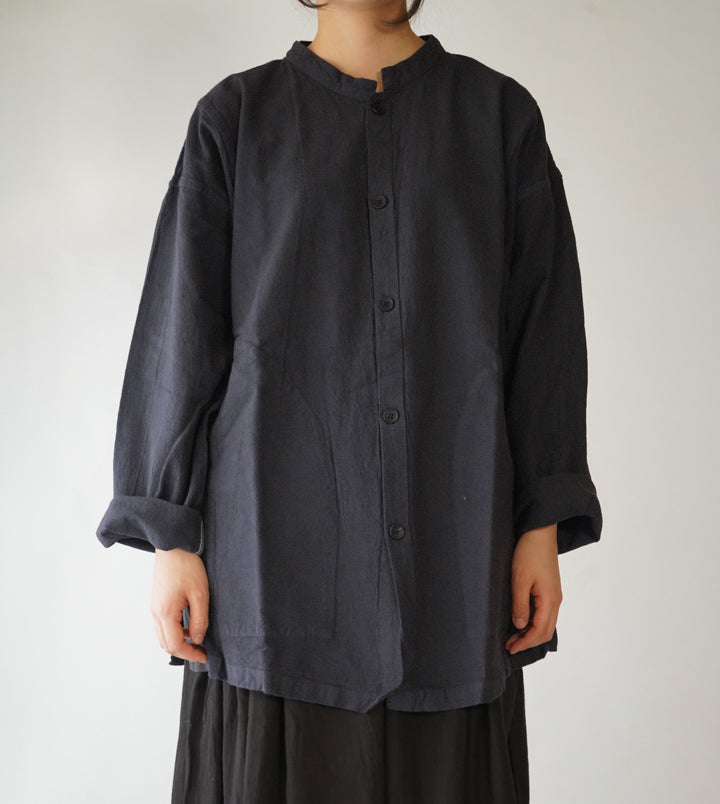 開襟シャツ長袖厚地M