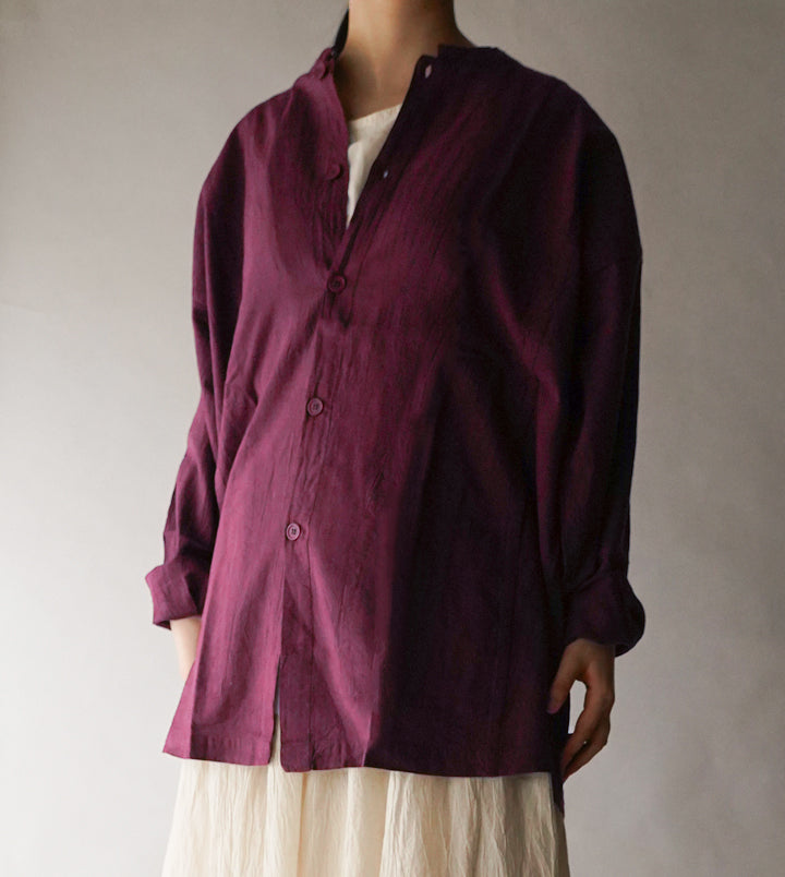 開襟シャツ長袖薄地M