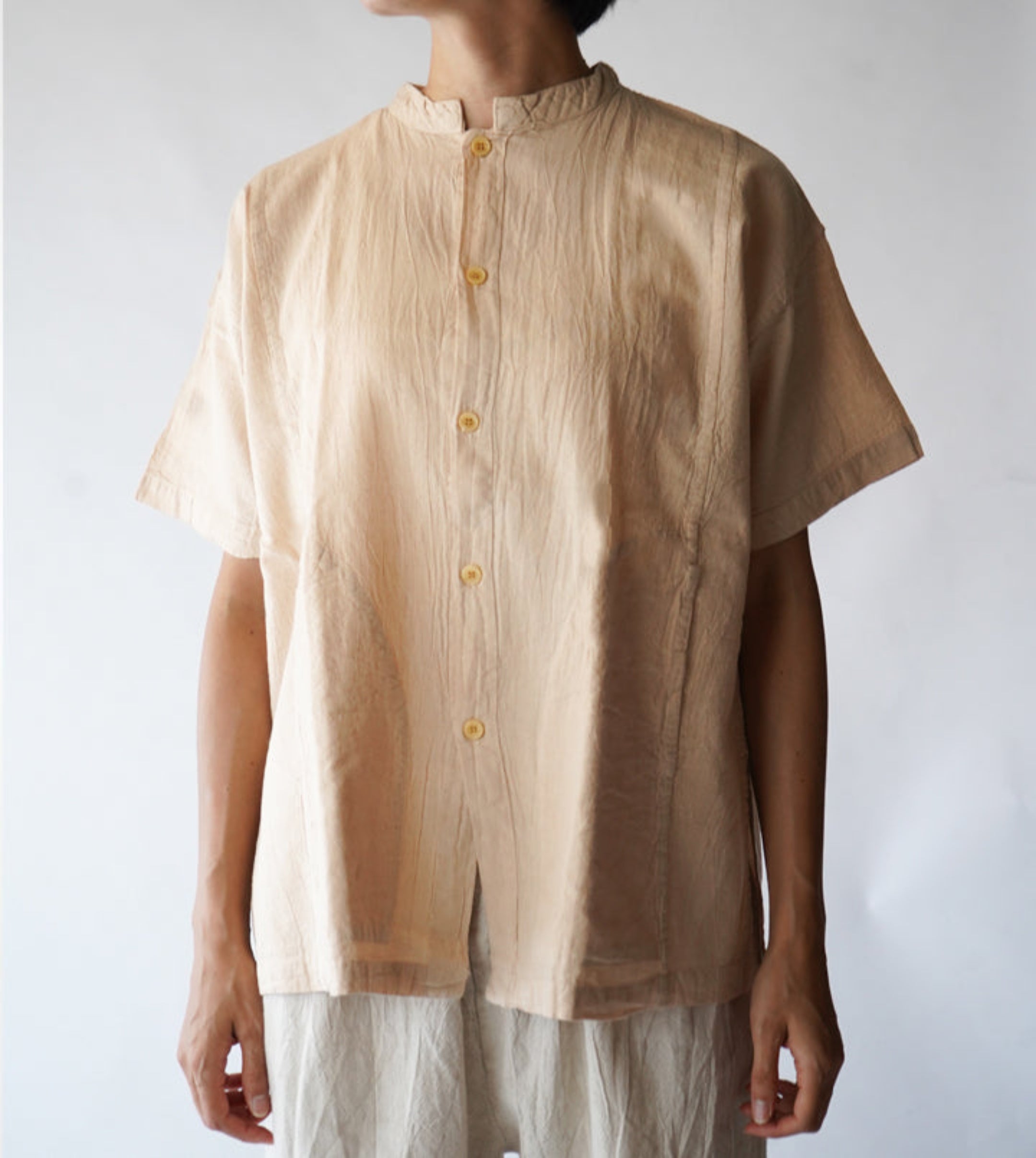 開襟シャツ半袖S