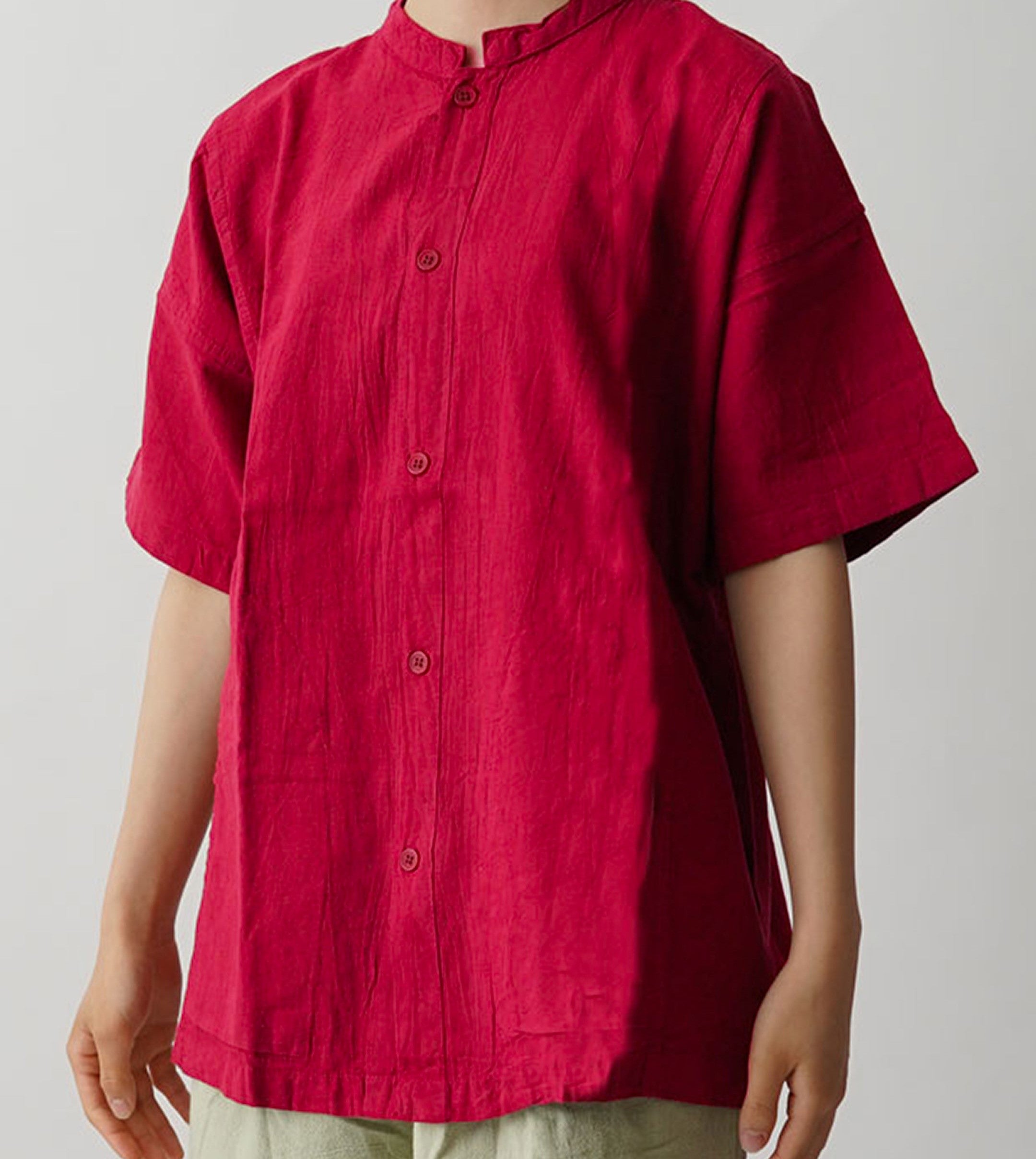 開襟シャツ半袖S