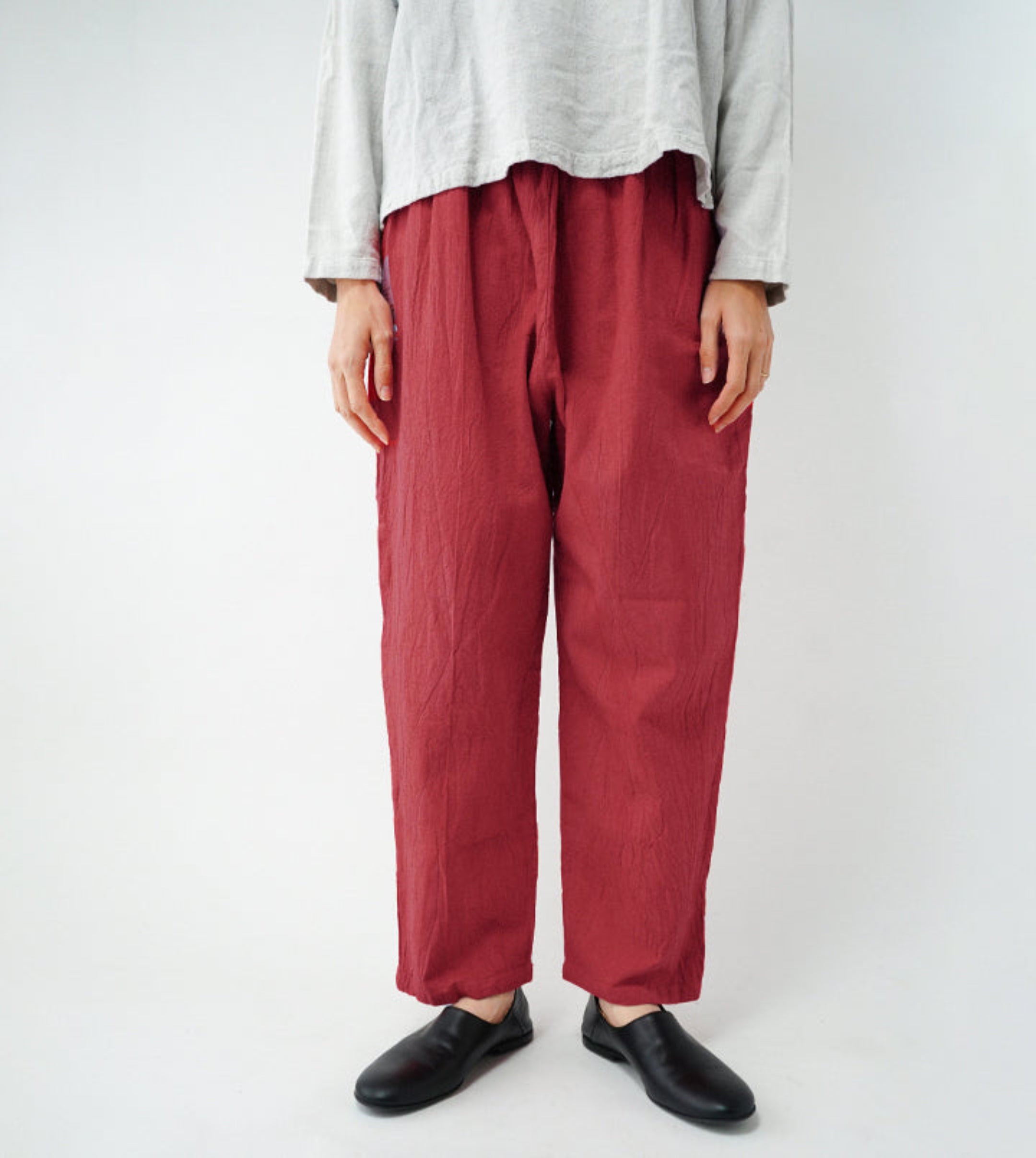 シンプルパンツ厚地S赤