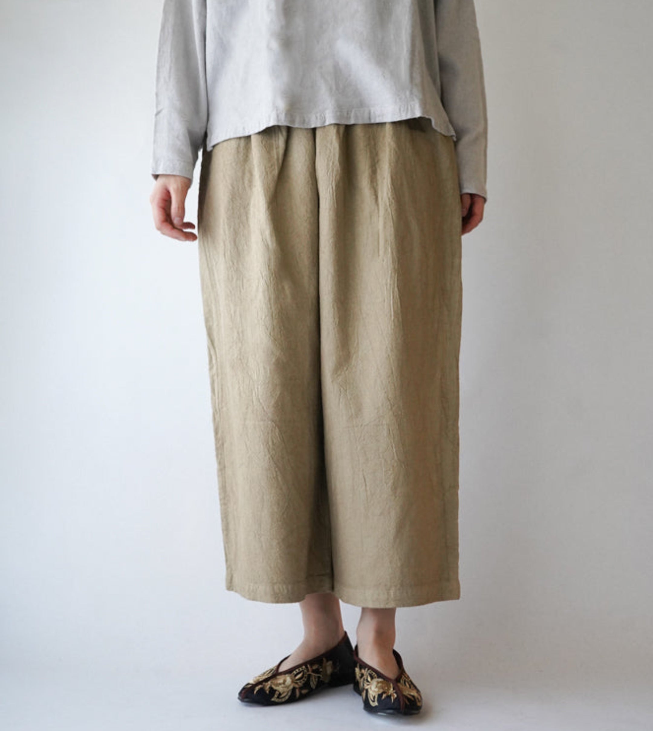 リラックスパンツ厚地S砂