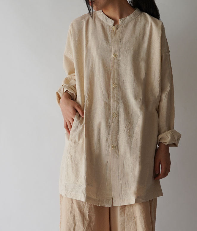 開襟シャツ長袖薄地M